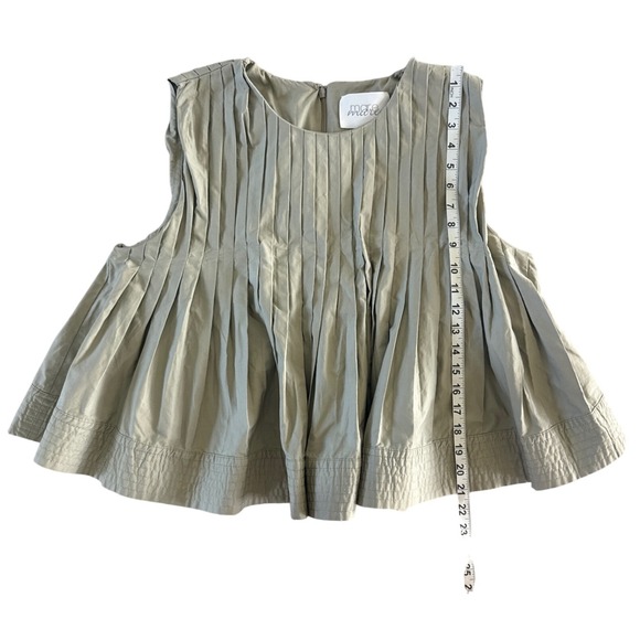 Mare Mare x Anthropologie Pleated Structured Swing Top Tank Moss XL $120 - Picture 6 of 10